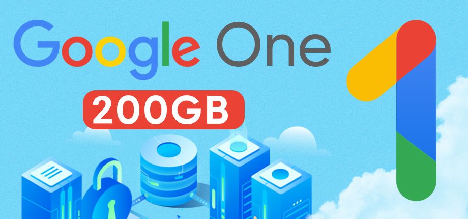 Google One 200GB 1 năm (5 thành viên) - Gói gia hạn chính chủ	